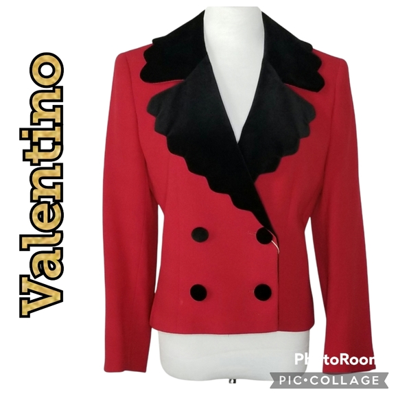 Valentino Jackets & Blazers - Sold Other Platform! Valentino Blazer Jacket NWT Lambs Wool Red Double Breasted